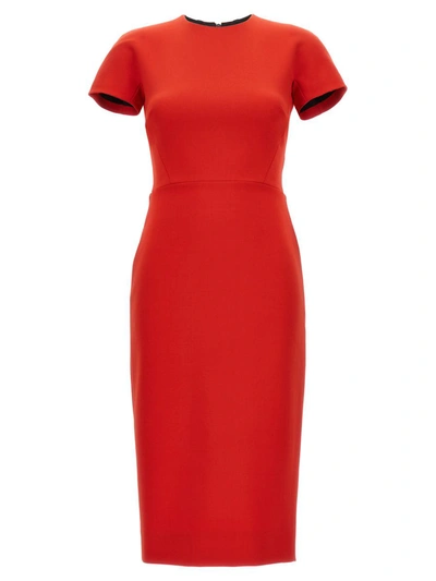 Shop Victoria Beckham 'fitted T-shirt' Dress In Red