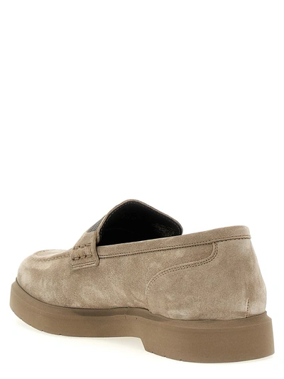 Shop Brunello Cucinelli 'monile' Loafers In Gray