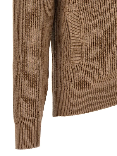 Shop Brunello Cucinelli Knit Cardigan In Beige