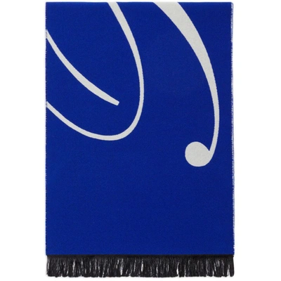 Shop Burberry Scarves In Blue/white