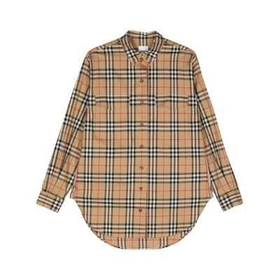 Shop Burberry Shirts In Brown/multicolour