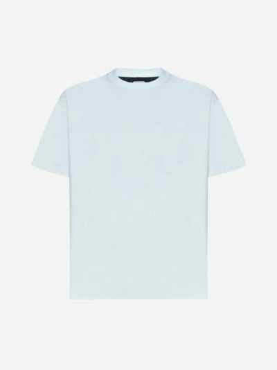 Shop Bottega Veneta Double Layer Cotton T-shirt In Pale Turquoise,navy