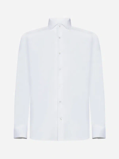 Shop D4.0 Cotton Poplin Shirt In White