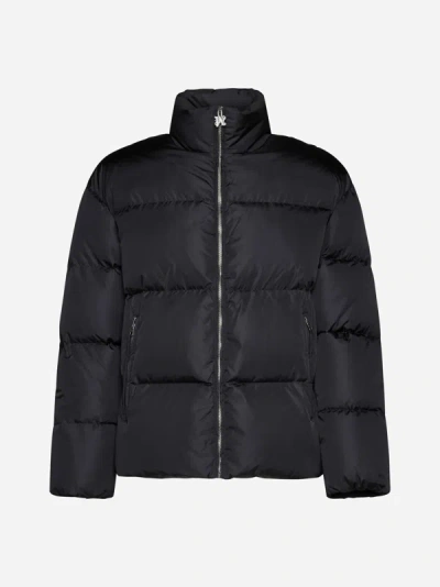 Shop Palm Angels Ski Quilted Nylon Down Jacket In Black,white