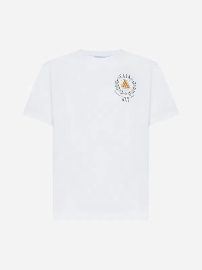 Shop Casablanca Casa Way Cotton T-shirt In White