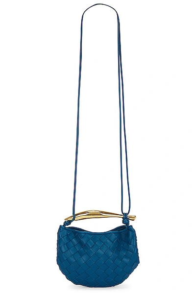 Shop Bottega Veneta Mini Sardine Bag In Deep Pacific & Brass