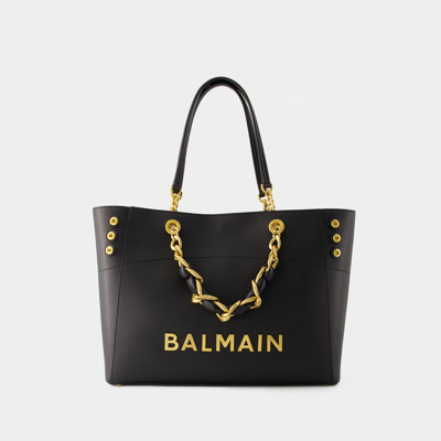 Shop Balmain 1945 Soft Shopper Bag -  - Leather - Black