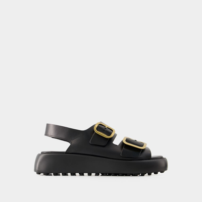 Shop Tod's Gomma Sandals -  - Leather - Black