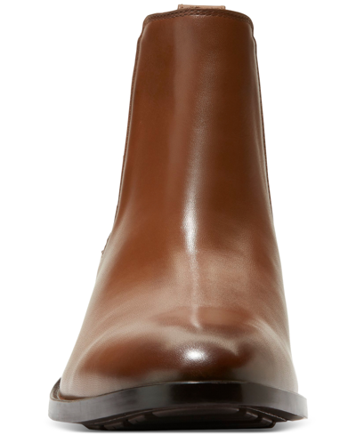 Shop Cole Haan Men's Hawthorne Leather Pull-on Chelsea Boots In British Tan,dark Chocolate Wr