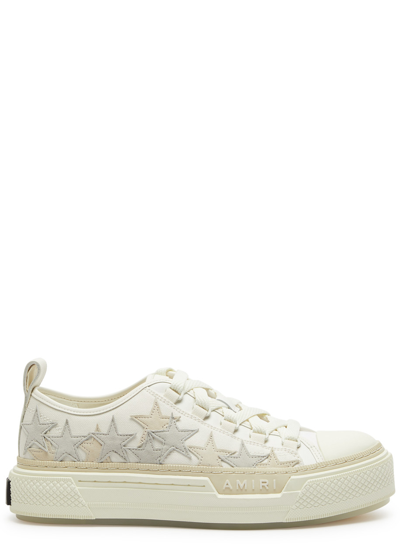 Shop Amiri Stars Court Canvas Sneakers In Off White