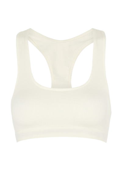Shop Prism2 Elated Ribbed Sports Bra In Cream
