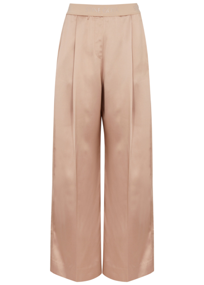 Shop Stine Goya Ciara Wide-leg Satin Trousers In Light Pink