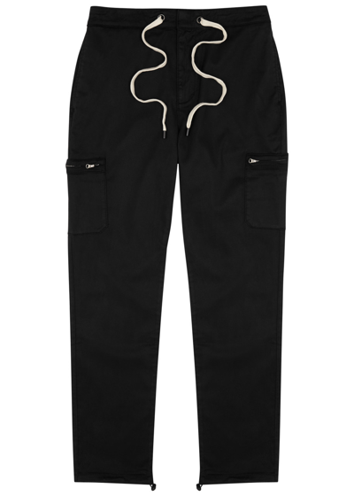 Shop Paige Slim-leg Stretch-twill Trousers In Black