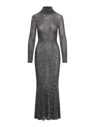 Shop Balenciaga Women`s Maxi Dress In Black/silver