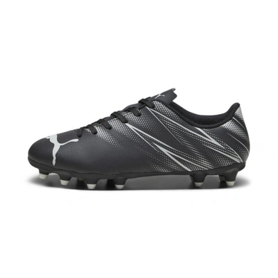 Shop Puma Attacanto Fg/ag Big Kids' Soccer Cleats Shoes In Black-silver Mist