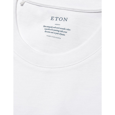 Shop Eton Crewneck Organic Cotton-jersey T-shirt In White