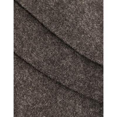 Shop Reiss Men's Charcoal Picton Fringed-trim Wool And Cashmere-blend Scarf