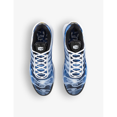 Shop Nike Mens Old Royal Black Varsity Air Max Plus Brand-embroidered Woven Low-top Trainers