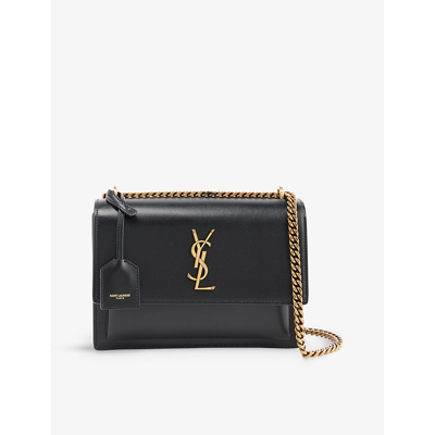 Shop Saint Laurent Nero Sunset Leather Shoulder Bag