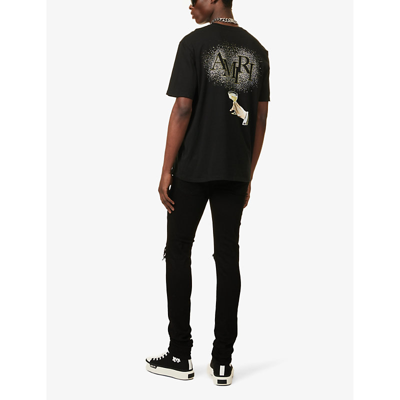 Shop Amiri Crystal Champagne Cotton-jersey T-shirt In Black
