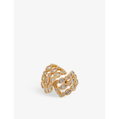 Maje Womens Or Rhinestone-embellished Gold-plated Recycled-brass Earrings In Or