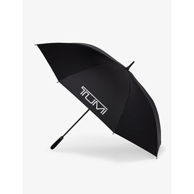 Tumi Mens Black Logo-print Shell Golf Umbrella In Black