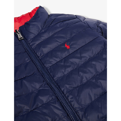 Shop Polo Ralph Lauren Boys Vy Kids Boys' Terra Brand-embroidered Recycled-nylon Jacket In Navy