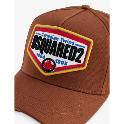 Shop Dsquared2 Logo-patch Cotton-twill Cap In Hazel
