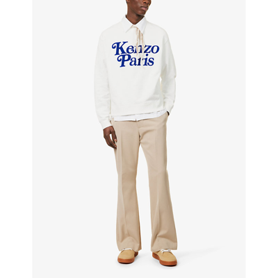 Shop Kenzo Mens Off White X Verdy Graphic-print Cotton-jersey Sweatshirt