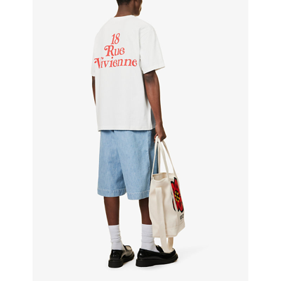Shop Kenzo Men's Off White X Verdy Graphic-print Cotton-jersey T-shirt