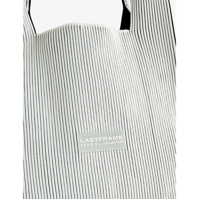 Shop Lastframe Off White X Black Kasane Market Medium Knitted Shoulder Bag