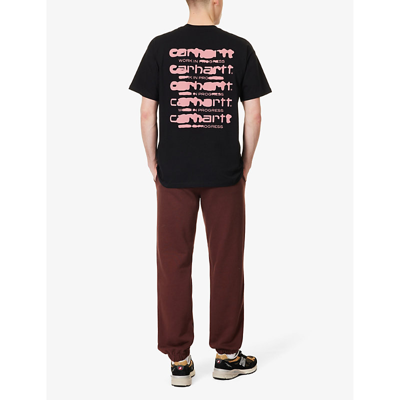 Shop Carhartt Wip Men's Black / Pink Bleed Graphic-print Organic Cotton-jersey T-shirt