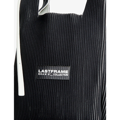 Shop Lastframe Black X Off White Kasane Market Small Knitted Shoulder Bag