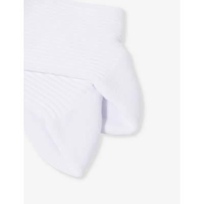 Shop Jacquemus Women's White Les Chaussettes Branded Cotton-blend Socks