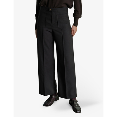 Soeur Womens Brown Harry Wide-leg High-rise Woven Trousers In Brown