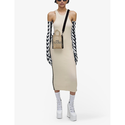 Shop Marc Jacobs Womens Warm Sand The Jacquard Mini Tote Bag