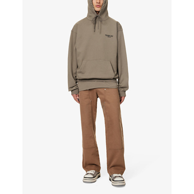 Shop 247 By Represent Men's Army Brand-print Kangaroo-pocket Cotton-jersey Hoody
