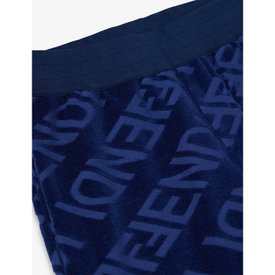 Shop Fendi Branded High-rise Cotton-blend Jogging Bottoms 10-12 Years In Yale