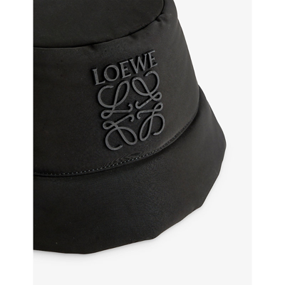 Shop Loewe Mens Black Brand-embroidered Shell Bucket Hat