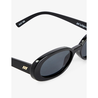 Le Specs Womens Black Outta Love Oval-frame Plastic Sunglasses In Black