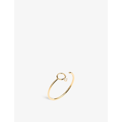 Shop The Alkemistry Women's Yellow Gold Ruifier Polaris Orb 18ct Yellow-gold And 0.02ct Diamond Ring