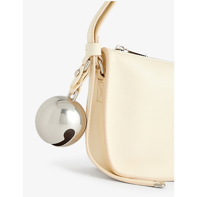 Shop Burberry Womens Pearl Shield Metallic-charm Leather Shoulder Bag