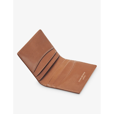 Aspinal Of London Womens Latte Double Fold Leather Card Holder In Latte