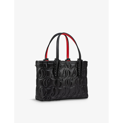 Shop Christian Louboutin Cabata Logo-embossed Mini Leather Tote Bag In Black