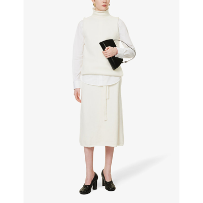 Shop Proenza Schouler White Label Zadie Wrap-around Wool-blend Knitted In Off White