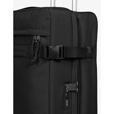 Eastpak Black Transit'r 4-wheel Medium Woven Suitcase 70cm In Black
