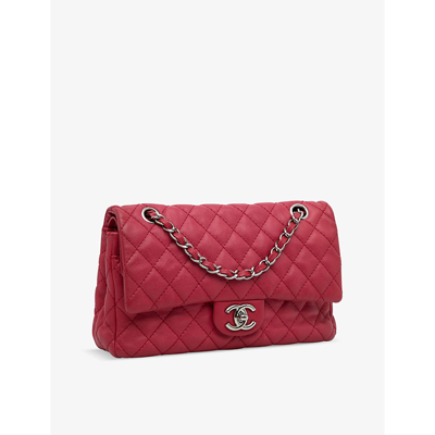 Shop Reselfridges Womens Red Pre-loved Chanel Medium Classic Caviar Double-flap Leather Shoulder Bag 1siz