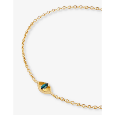 Shop Edge Of Ember Womens Gold Evil Eye 18ct Gold-plated Recycled Sterling Silver Bracelet