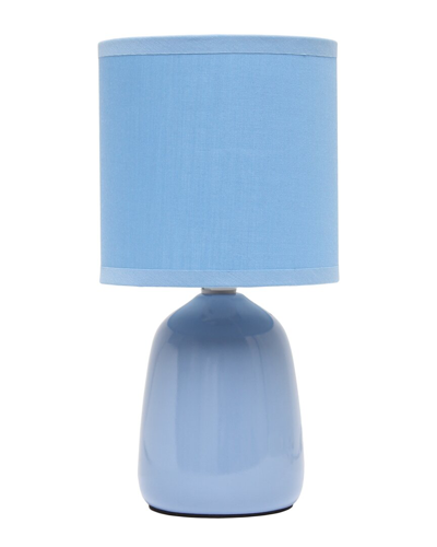 Shop Lalia Home 10.04 Tall Traditional Ceramic Thimble Base Bedside Table Desk Lamp In Blue