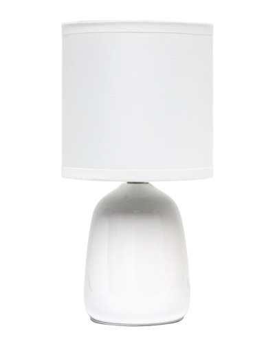 Shop Lalia Home 10.04 Tall Traditional Ceramic Thimble Base Bedside Table Desk Lamp In White
